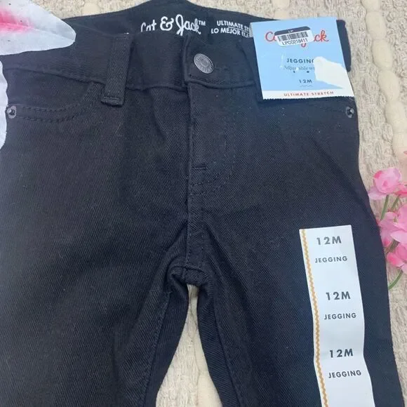 Toddler Girls Denim Jeggings - Cat Jack & Black 12M